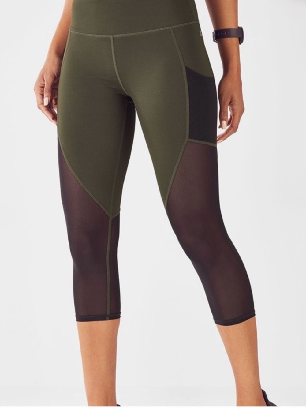 Fabletics Powerhold Mesh Mid Rise Capri Leggings
